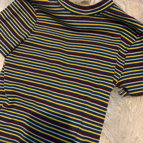 Y2K Striped Sweater Turtleneck Crop Top— size XS worn twice! - Picture 2 of 2
